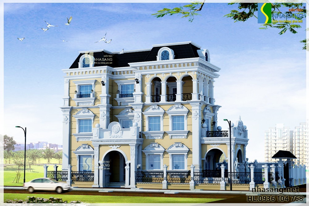 mẫu thiết kế biệt thự kiểu pháp 2-3 - 4 tầng đẹp